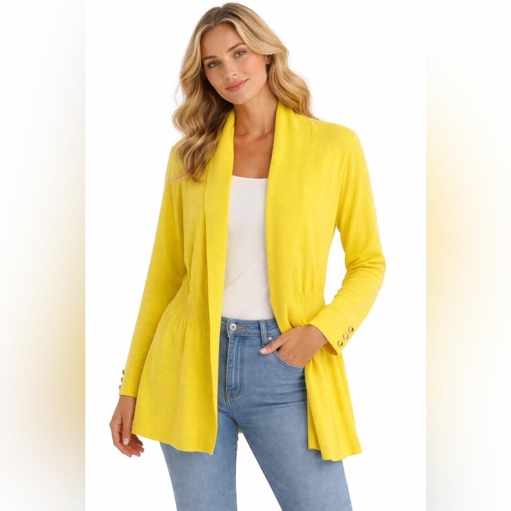 Love Scarlett Open Cardigan Sweater Yellow Summer Beach LP
